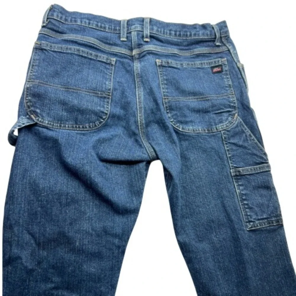 Mens Genuine DICKIES Carpenter Denim Blue Jeans Medium Wash‎ Size 36x32 Workwear